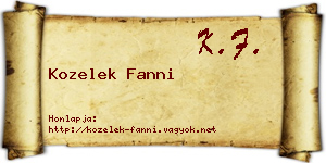 Kozelek Fanni névjegykártya